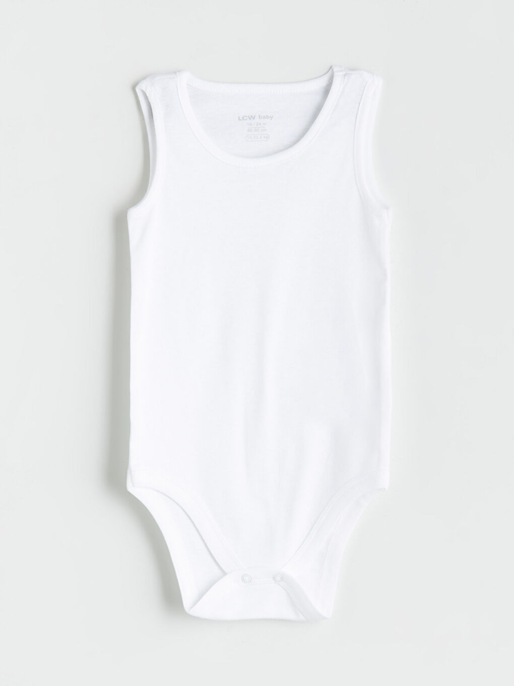 Beyaz Bisiklet Yaka Kız Bebek Çıtçıtlı Body