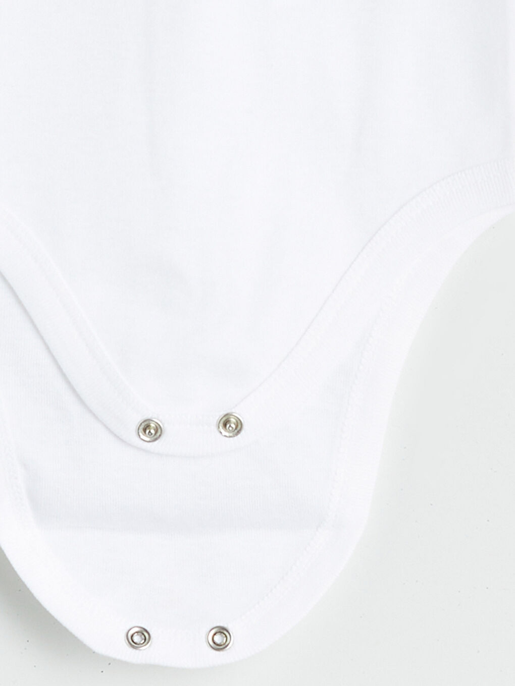 Beyaz Bisiklet Yaka Kız Bebek Çıtçıtlı Body-2