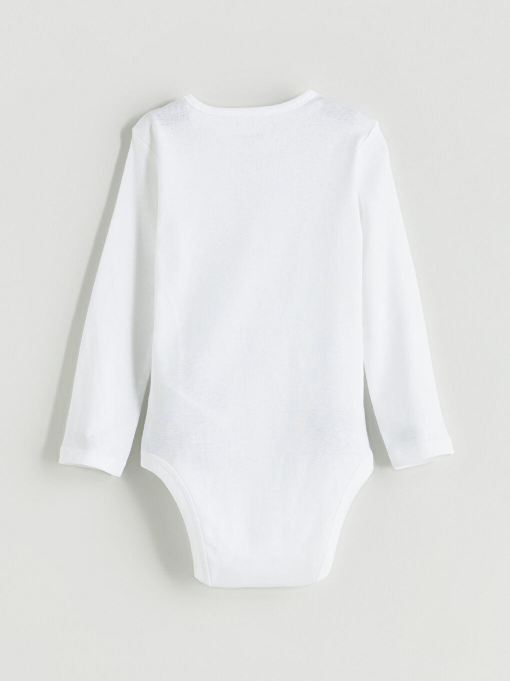 Ekru Bisiklet Yaka Uzun Kollu Kız Bebek Çıtçıtlı Bodysuit 2'li-3