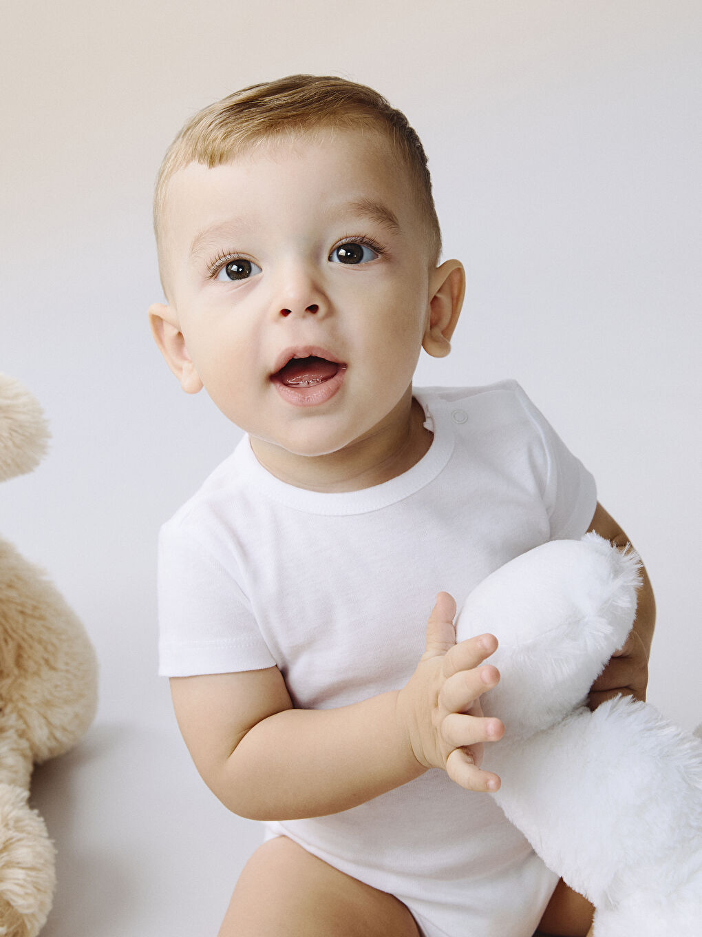 Ekru Basic Erkek Bebek Çıtçıtlı Body 3'lü-7