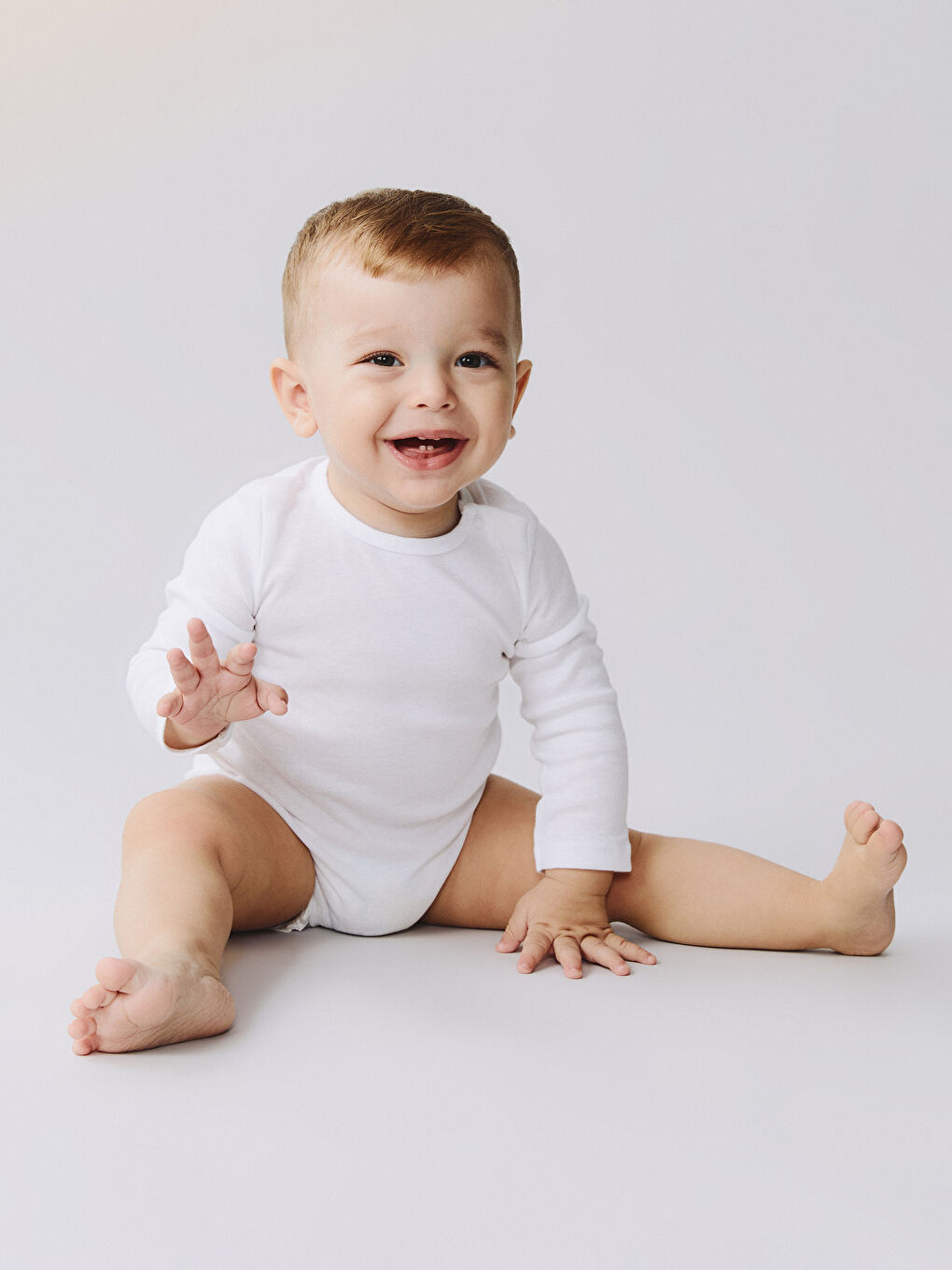 Ekru Basic Erkek Bebek Çıtçıtlı Body 2'li-7