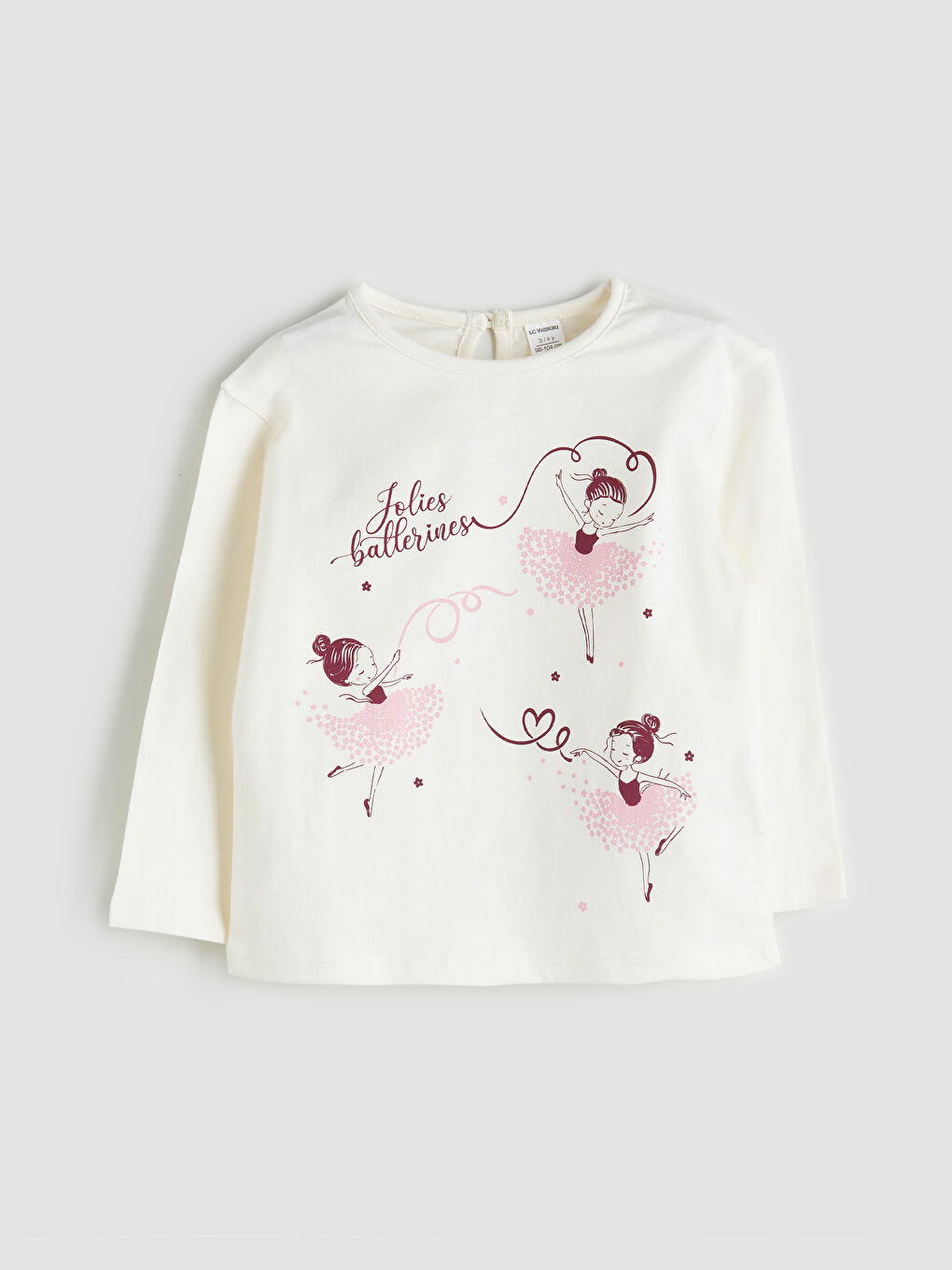 LCW baby Crew Neck Printed Girls' T-Shirt 2 Pack -W56224Z1-HFC