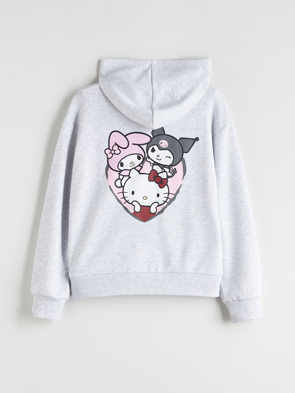 LCW Kids Girl GREY Zip-Up Sweatshirt -W56237Z4-CT3
