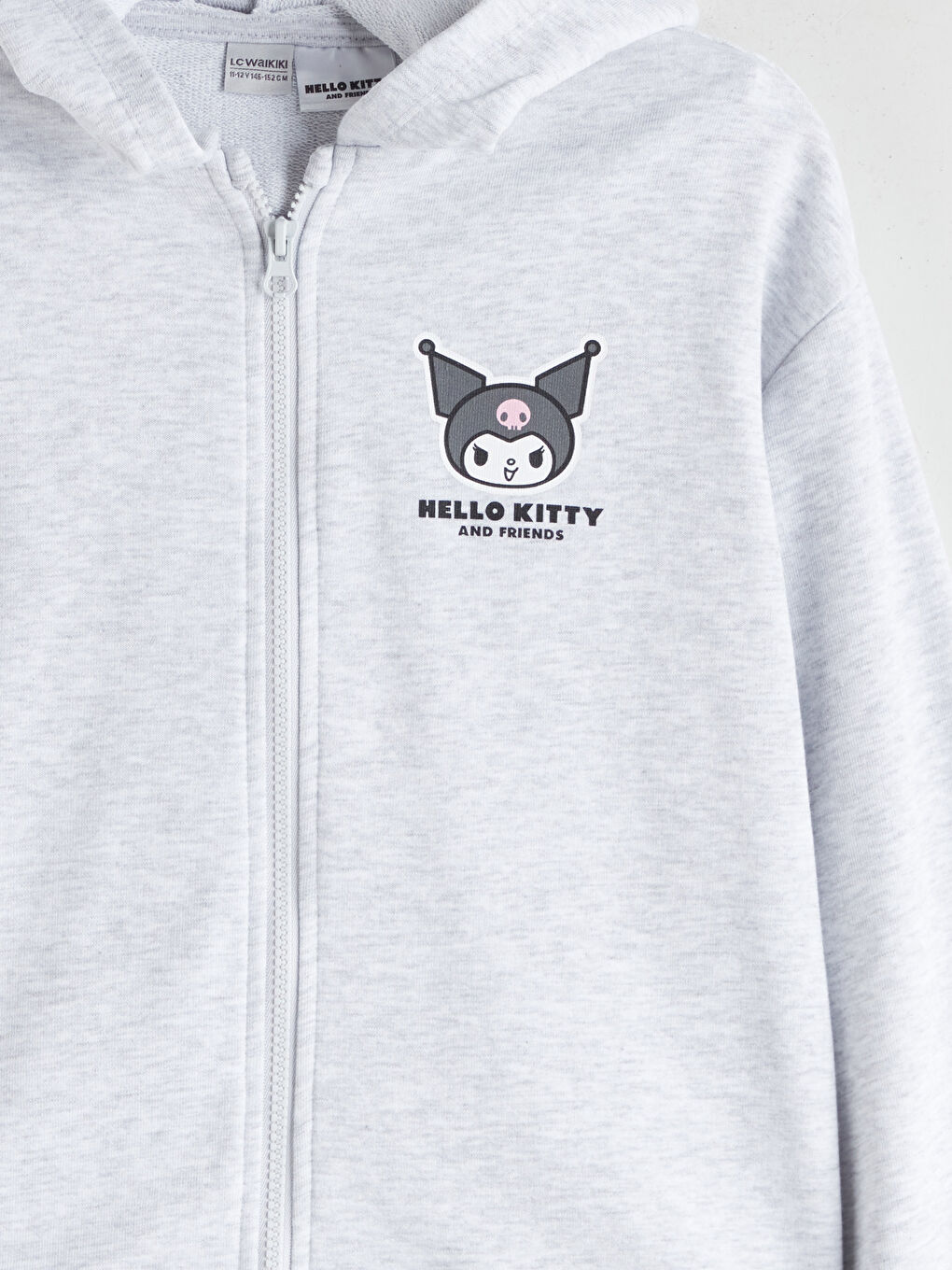 LCW Kids Girl GREY Zip-Up Sweatshirt -W56237Z4-CT3