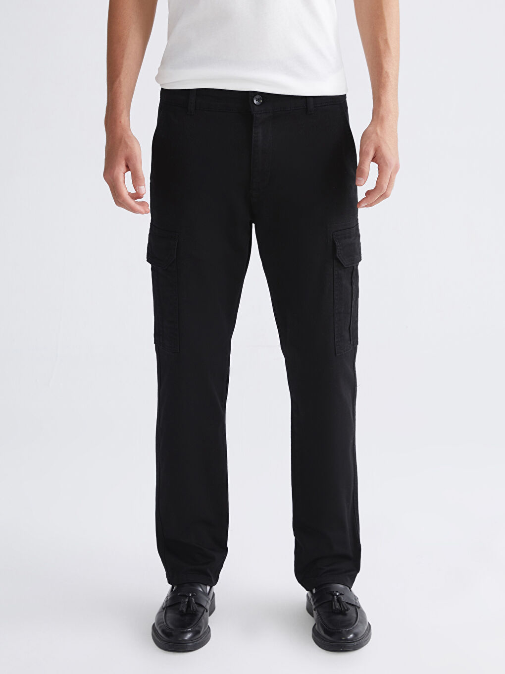 Standard Fit Twill Men's Cargo Trousers-1