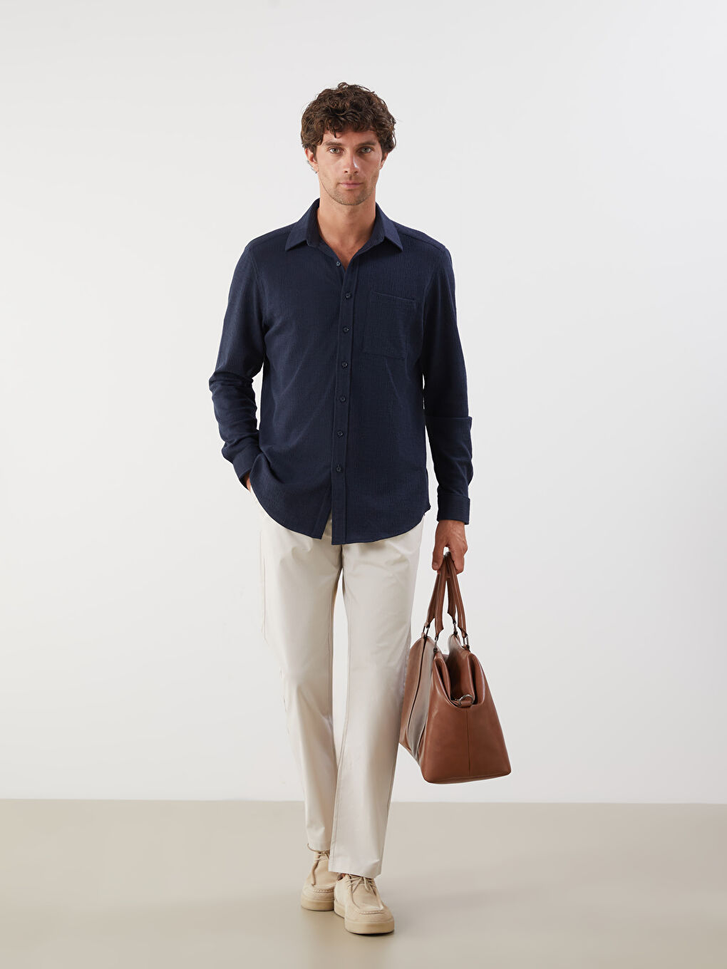 Regular Fit Long Sleeve Men's Shirt-2