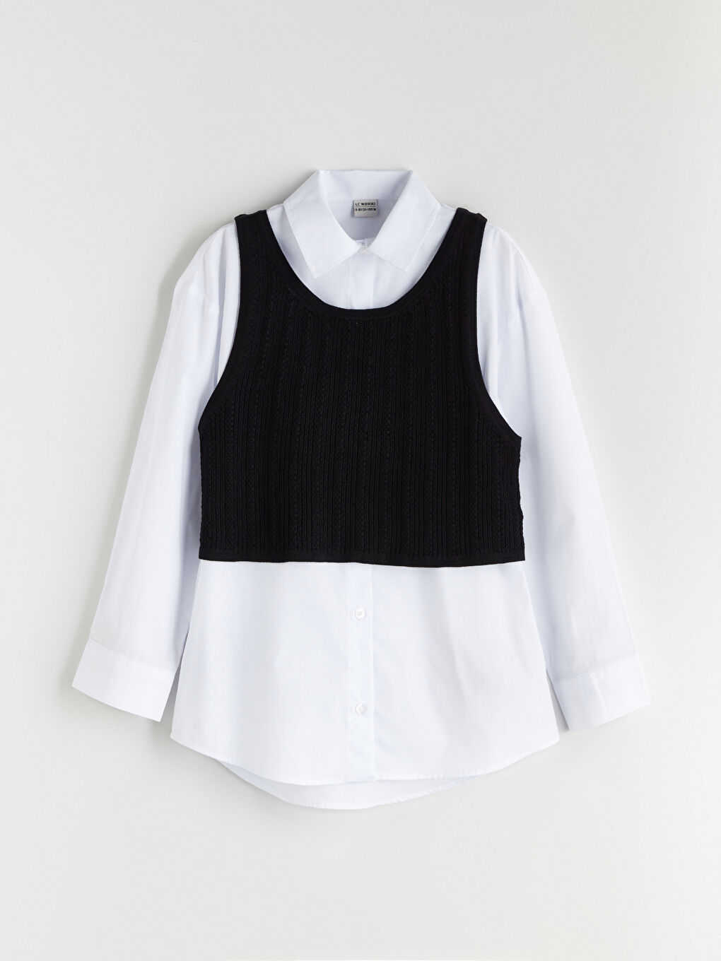 LCW Kids قميص كم طويل بنات -W56313Z4-Q6K