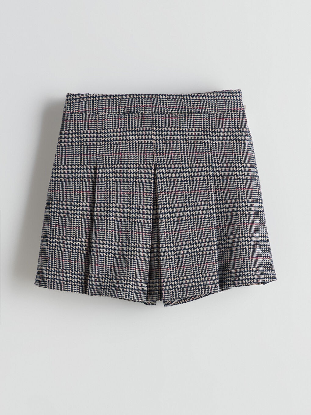 LCW Kids Elastic Waist Pleated Girl's Shorts Skirt -W56338Z4-LMK