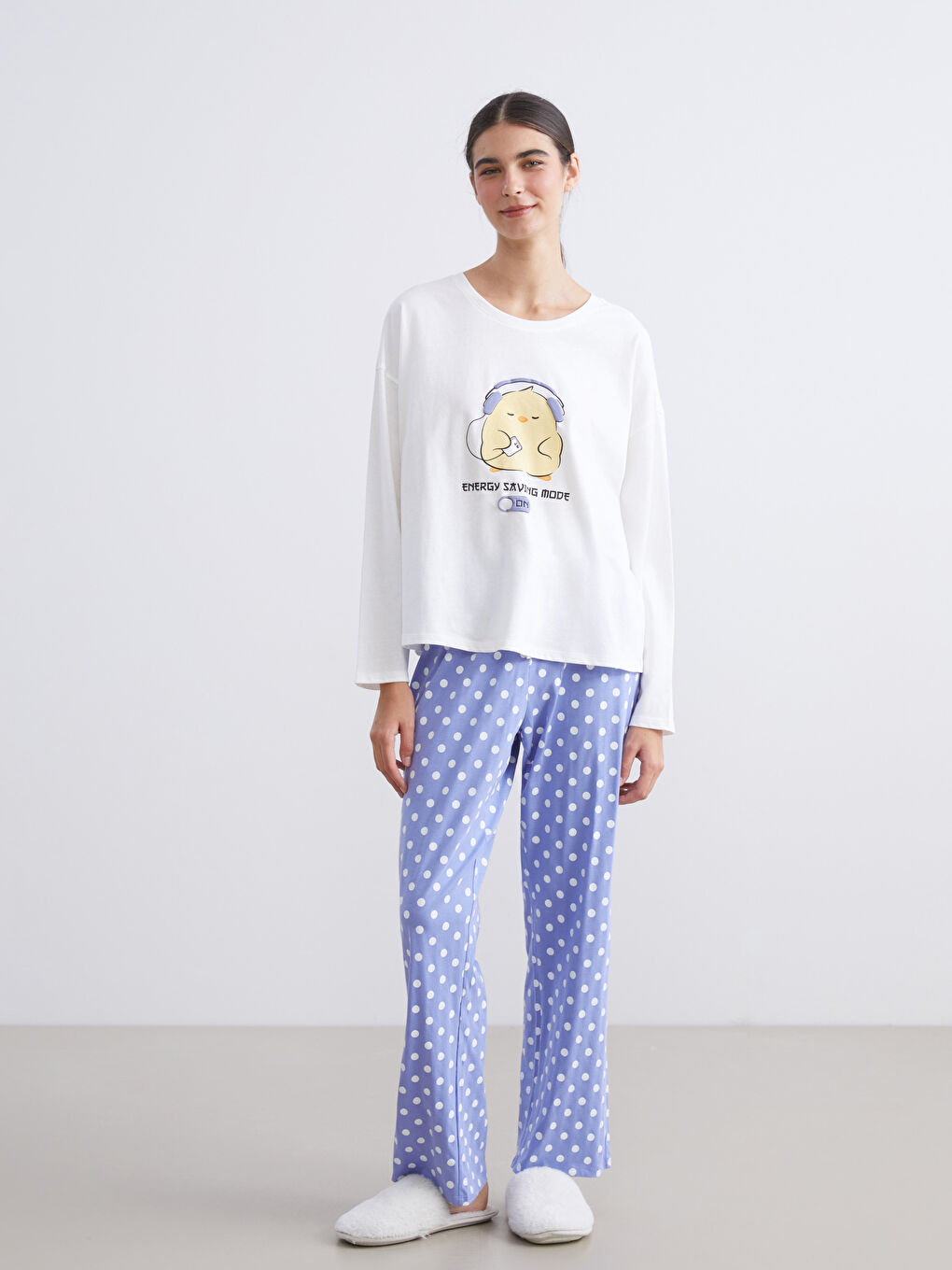 LCW Young Crew Neck Printed Women's Pyjama Set -W56357Z8-LSB