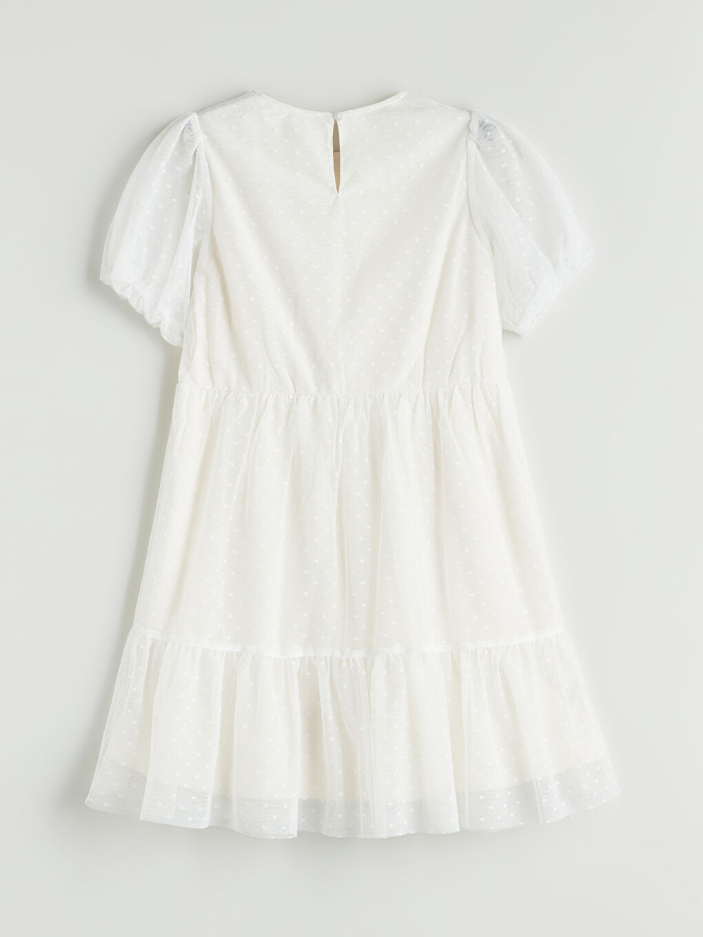 LCW Kids Crew Neck Bow Detailed Girls' Dress -W56362Z4-R9J
