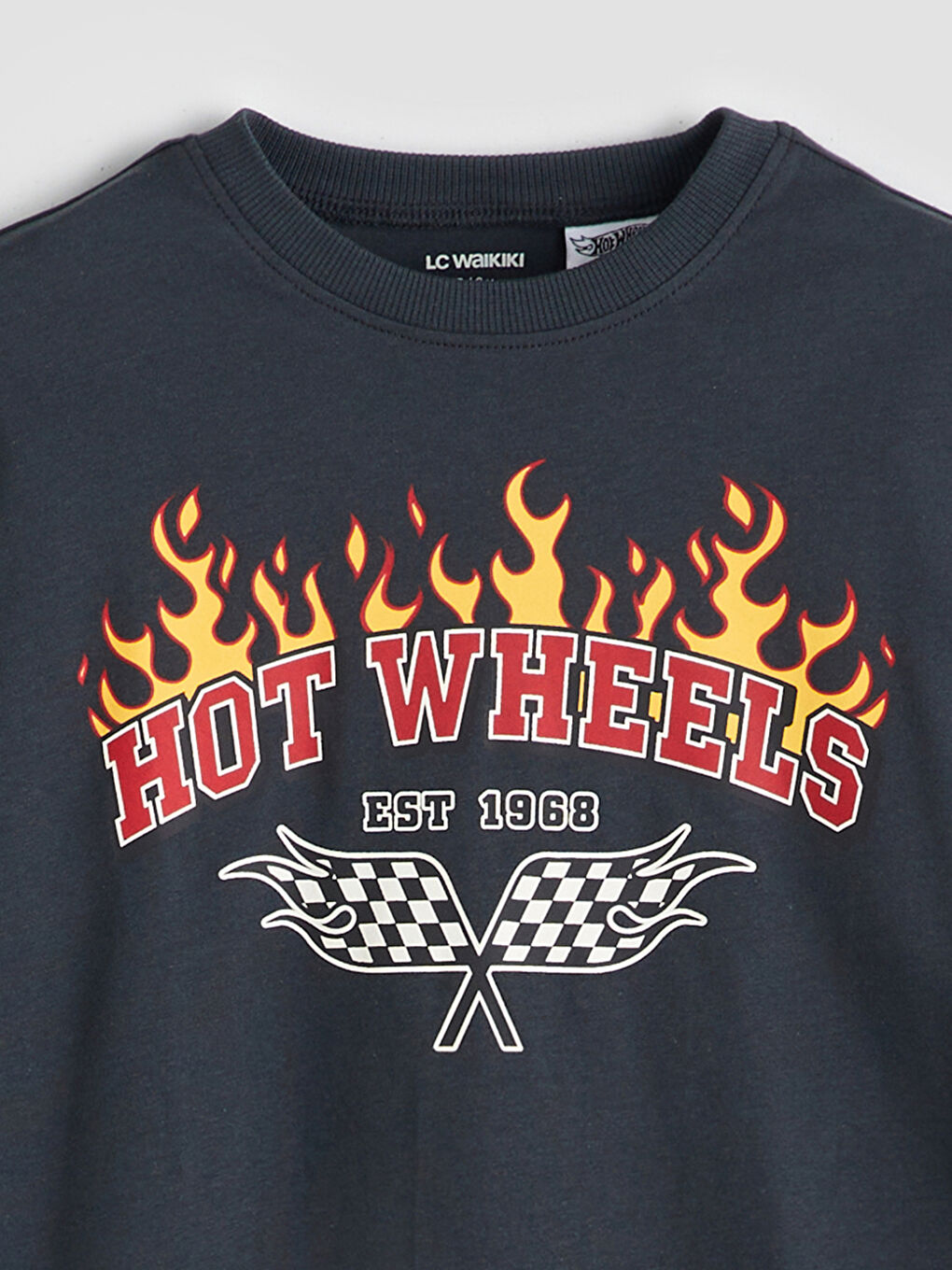 LCW Kids Crew Neck Hot Wheels Printed Boys' T-Shirt -W56389Z1-R4W