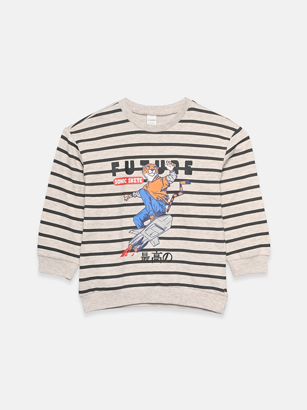 Crew Neck Striped Boys' Sweatshirt