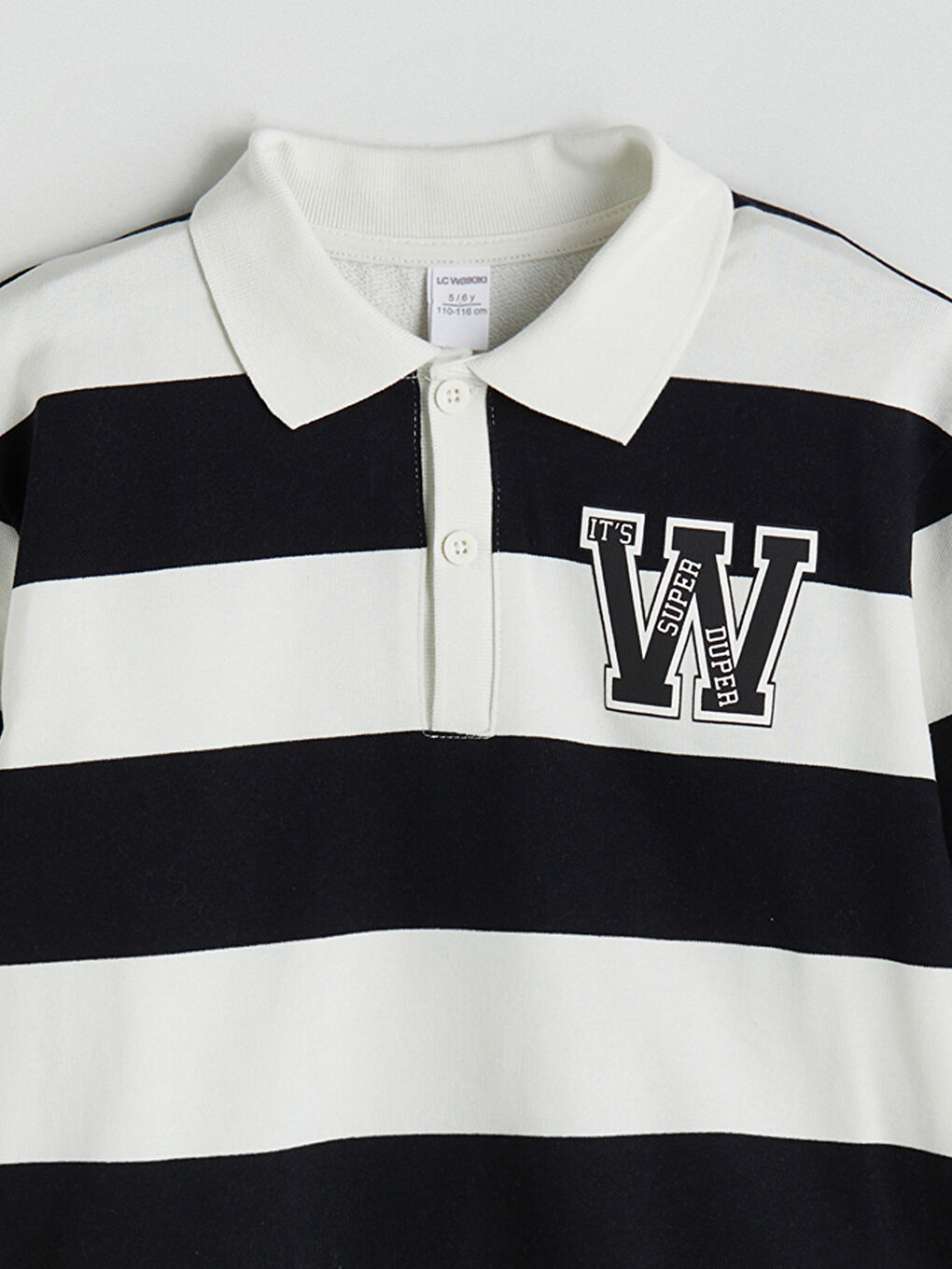 Siyah Polo Yaka Erkek Çocuk Sweatshirt-2