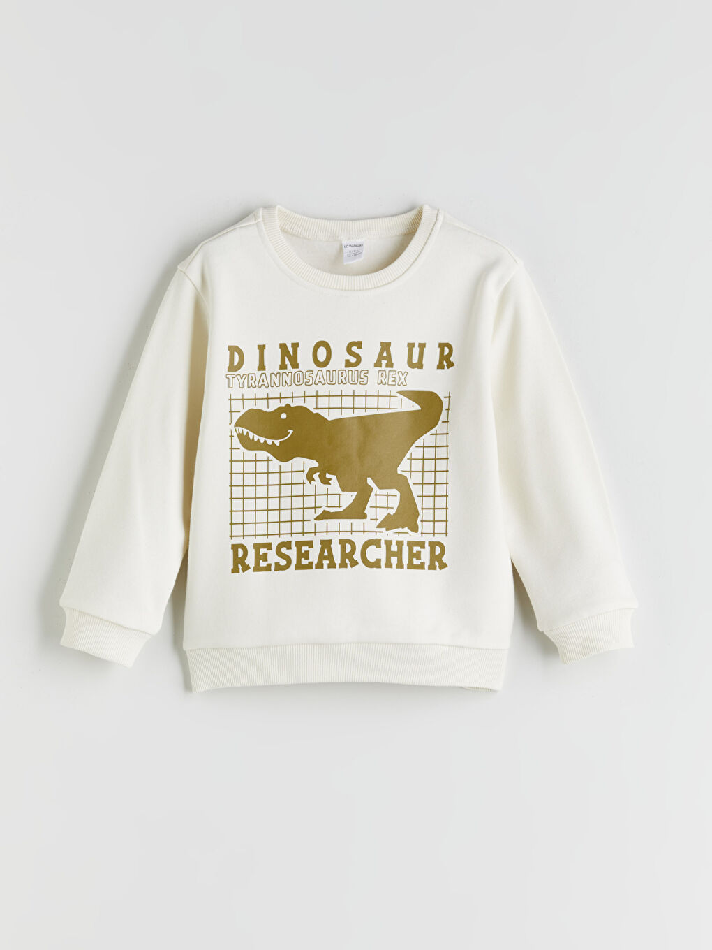 Bej Çizgili Erkek Çocuk Kalın Sweatshirt