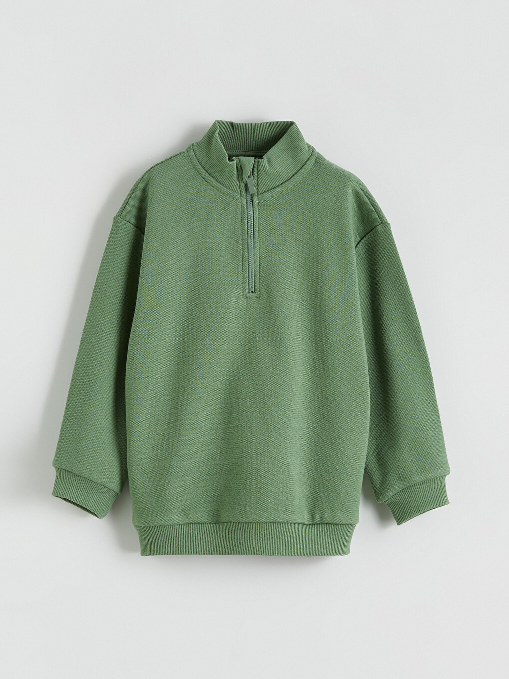 Yeşil Dik Yaka Erkek Çocuk Sweatshirt