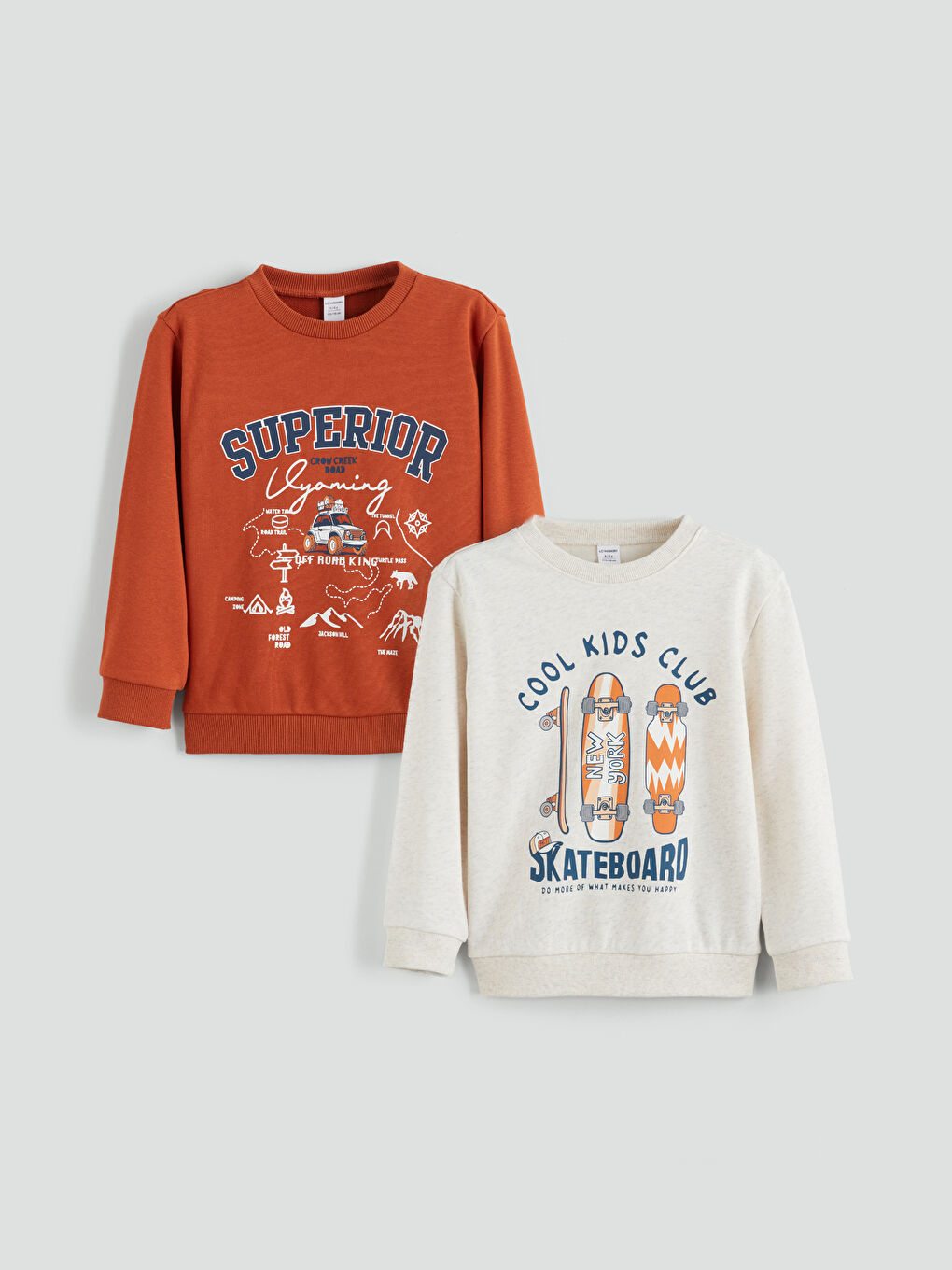 LCW Kids Crew Neck Boys' Sweatshirt 2 Pack -W56412Z1-H5R