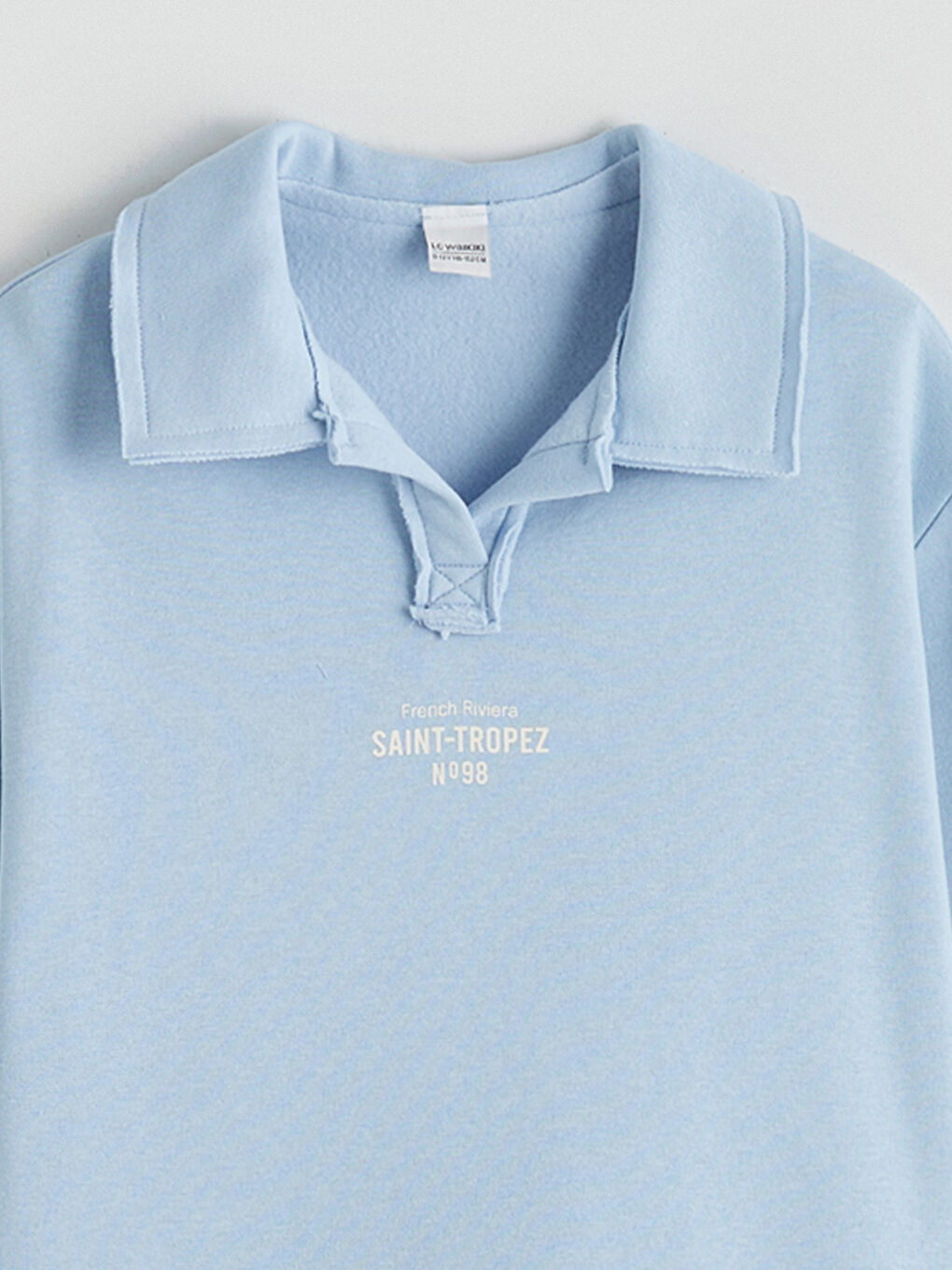 Плътен суитчър с поло яка за момичета-1