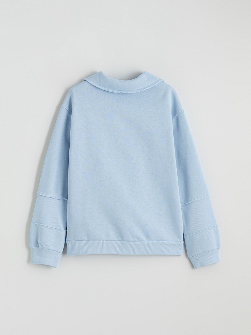 Плътен суитчър с поло яка за момичета-3