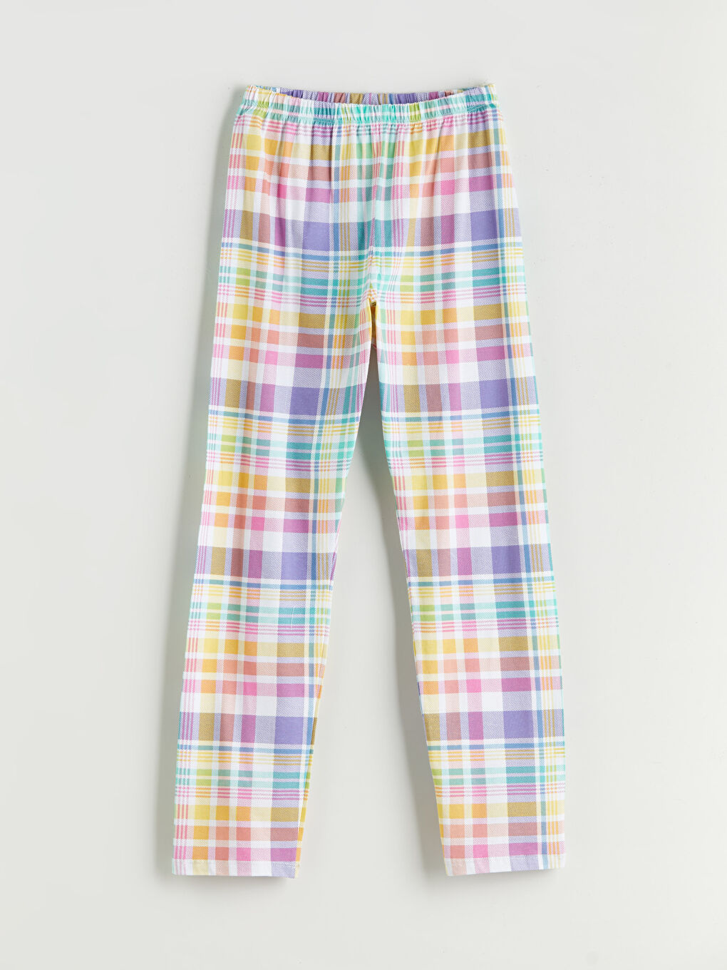 Collared Neck Plaid Girls' Pyjama Set-3