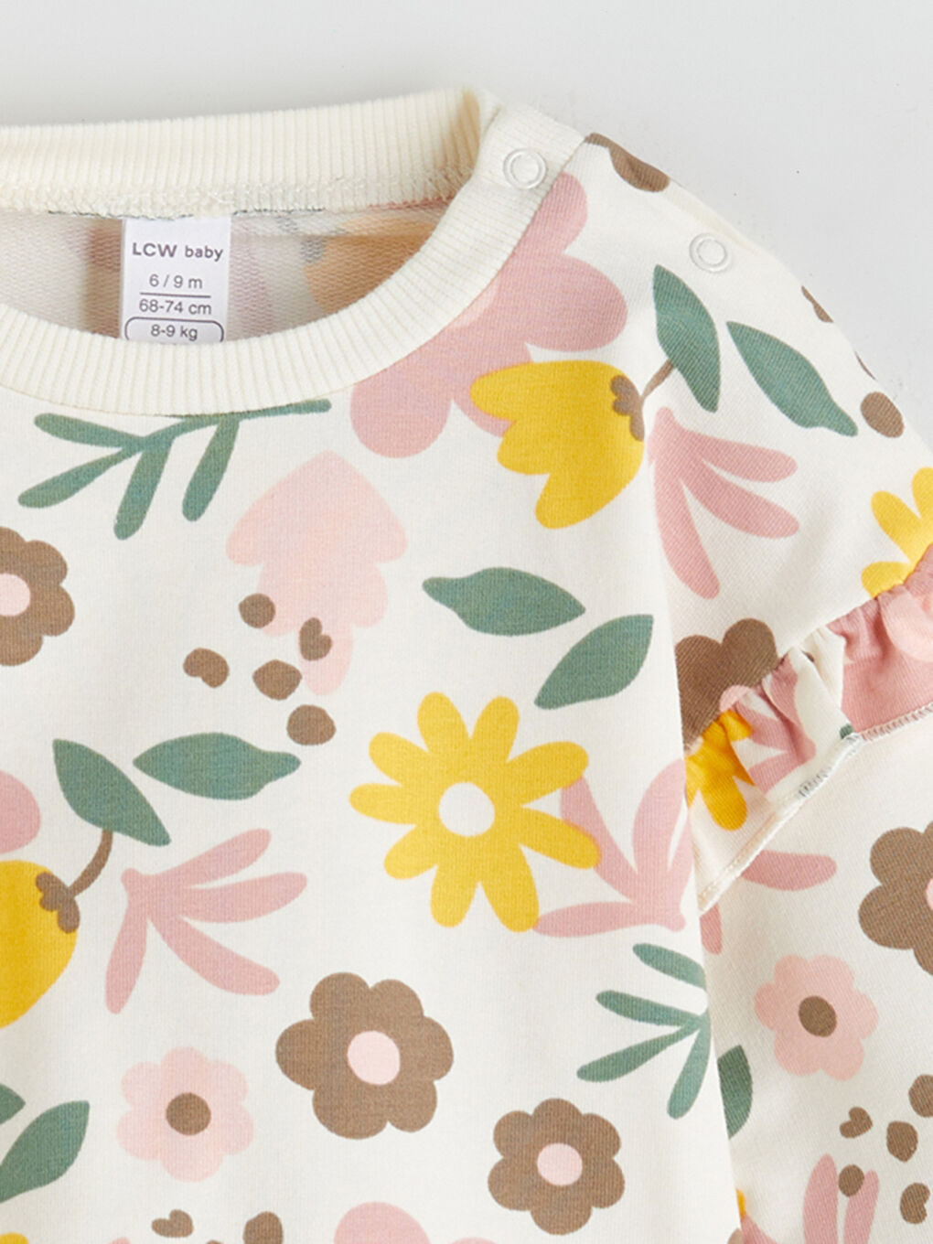Ensemble Sweat-Shirt et Pantalon de Survêtement Bébé Fille Floral Col Rond 2 Pièces-2