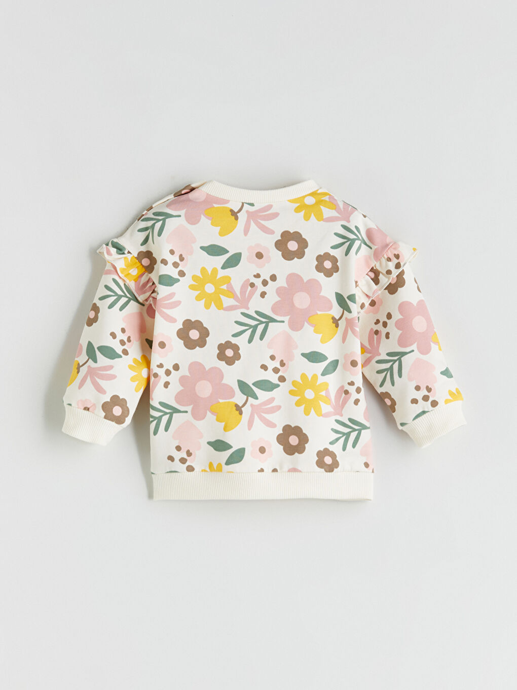Ensemble Sweat-Shirt et Pantalon de Survêtement Bébé Fille Floral Col Rond 2 Pièces-3