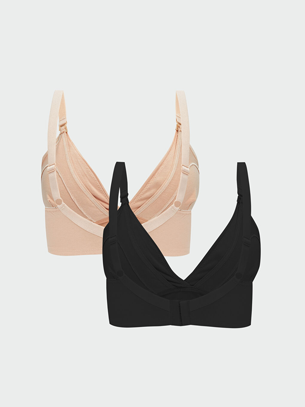 Pembe Balensiz Dolgusuz Düz Emzirme Sütyeni 2'li Paket-1