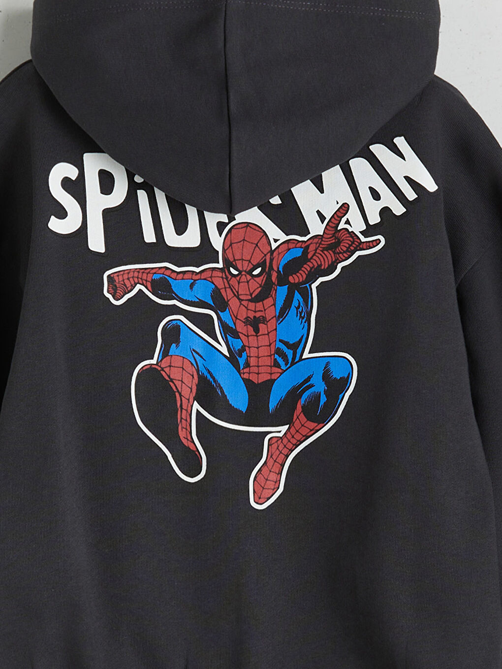 Antrasit Spider-Man Baskılı Erkek Çocuk Fermuarlı Sweatshirt-5