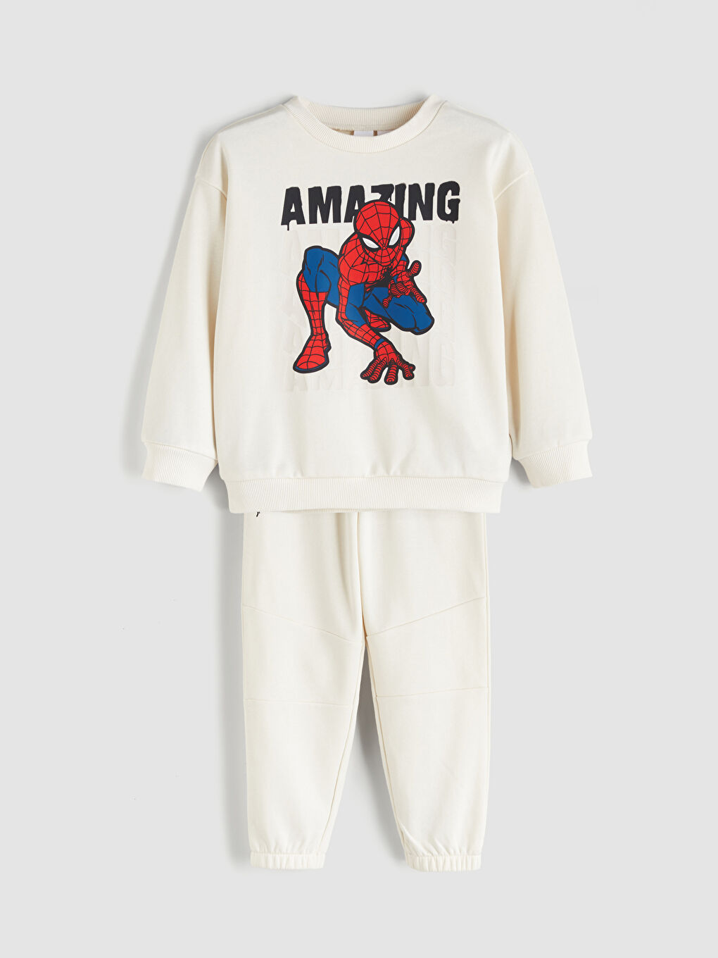 Crew Neck Spider-Man Printed Boys' Tracksuit Set