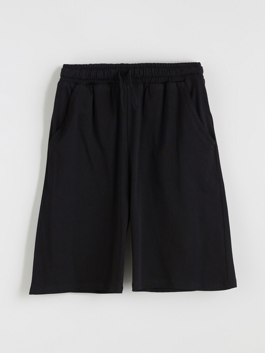 Siyah Beli Lastikli Erkek Çocuk Şort-1