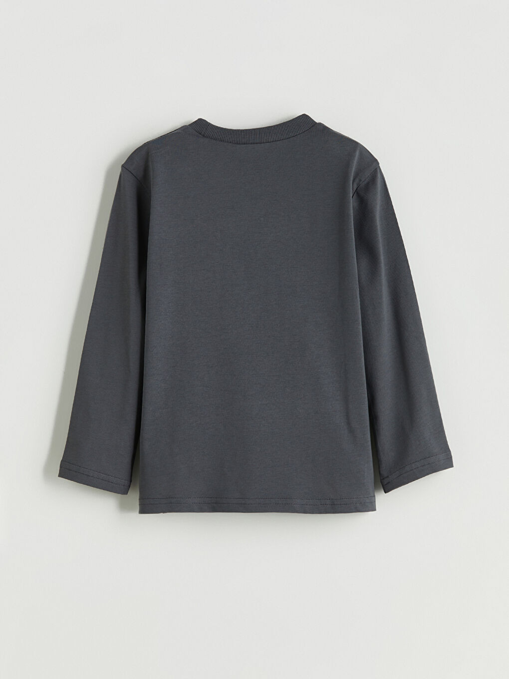 Gri Bisiklet Yaka Minecraft Baskılı Erkek Çocuk Tişört-1