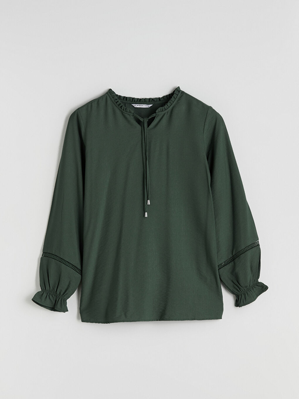 LCW Grace Tie Neck Women's Blouse -W56583Z8-HQM