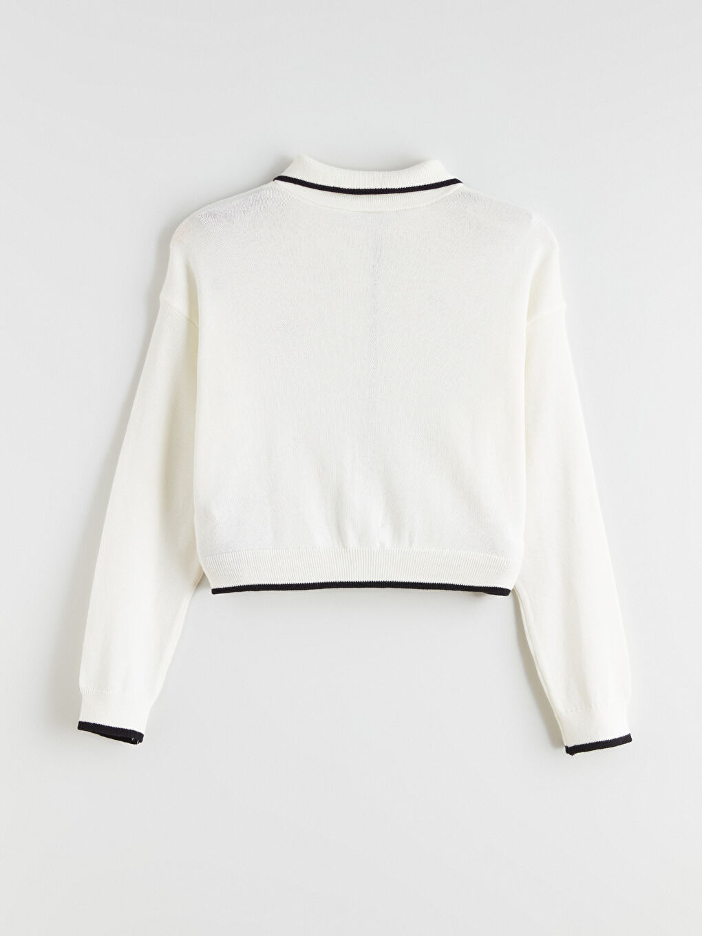 Polo Neck Girls' Knitwear Cardigan-2