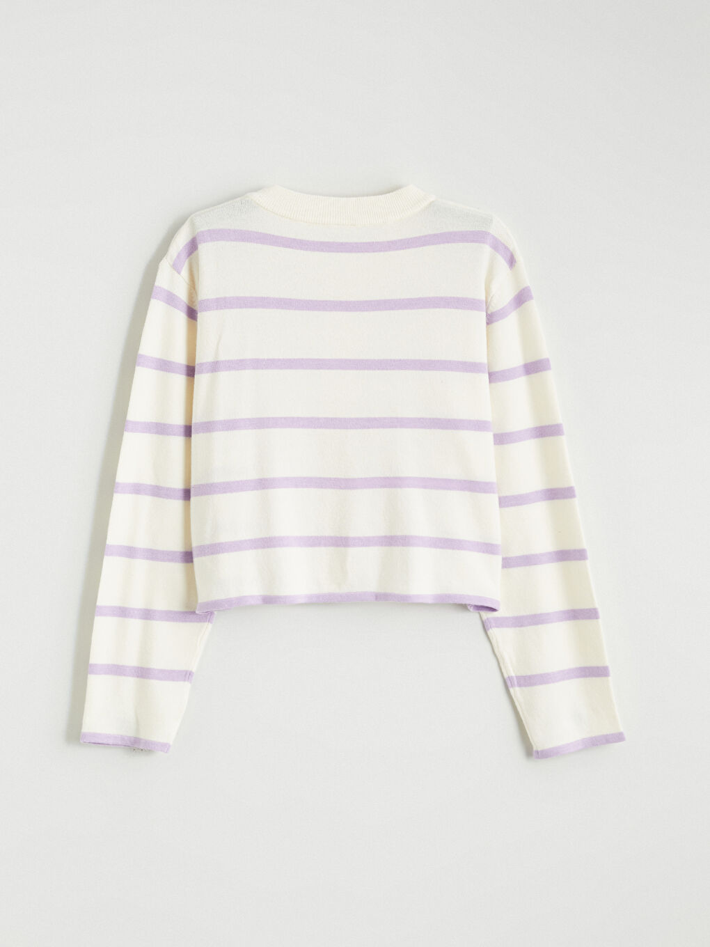 Crew Neck Girls Knitted Cardigan-2