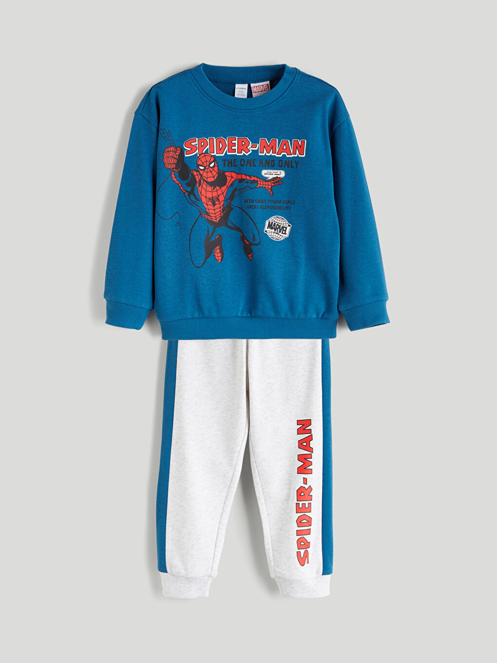 Crew Neck Spider-Man Printed Boys' Tracksuit Set