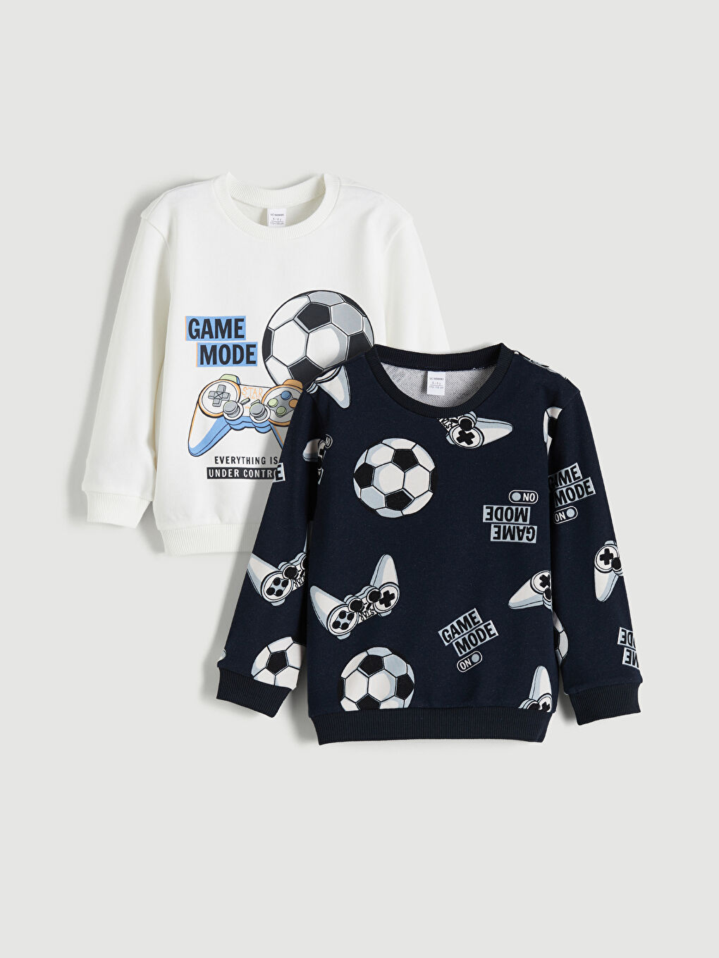 Crew Neck Boys' Thick Sweatshirt 2 Pack