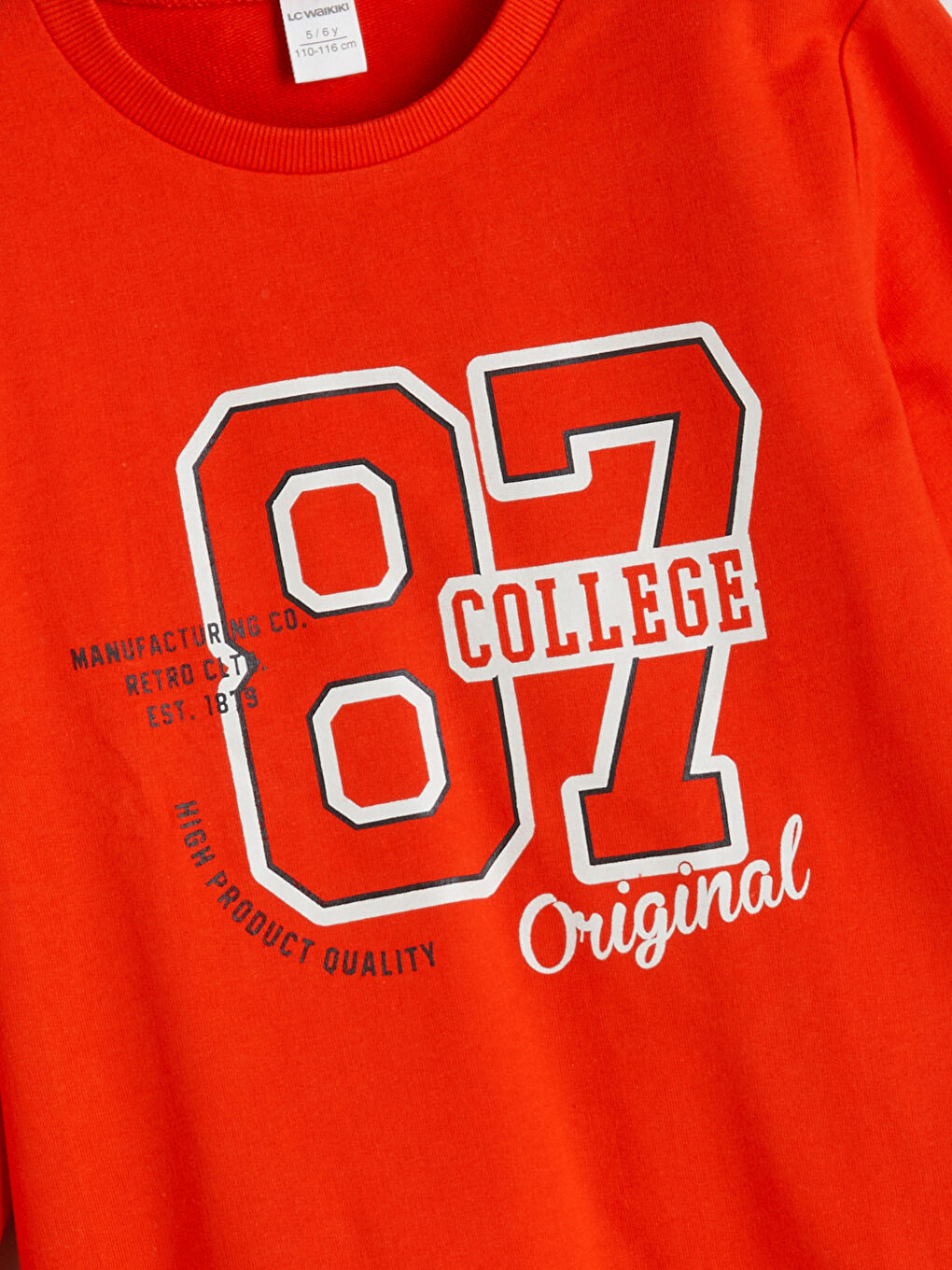 Kırmızı Bisiklet Yaka Erkek Çocuk Sweatshirt-1