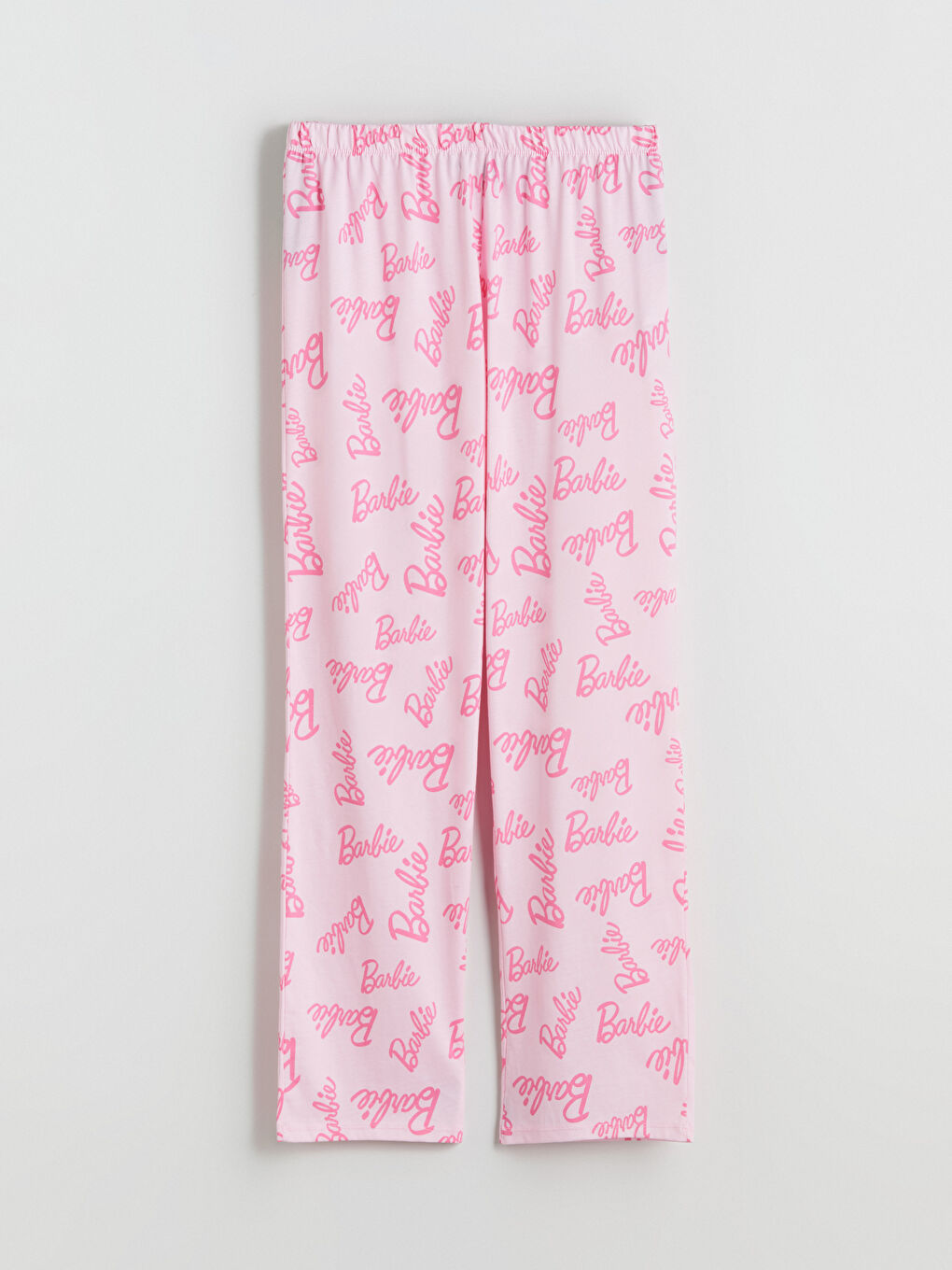 Pembe Beli Lastikli Barbie Baskılı Kadın Pijama Altı-4