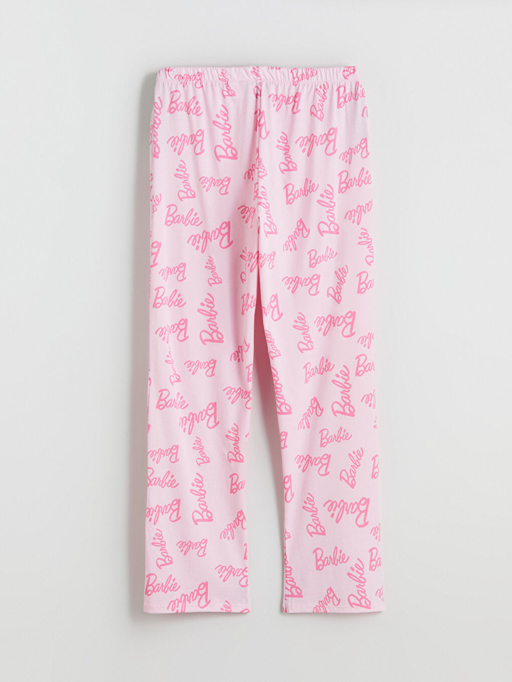 Pembe Beli Lastikli Barbie Baskılı Kadın Pijama Altı-5