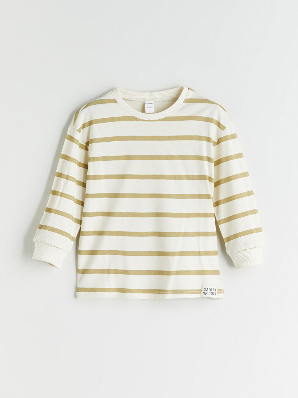 LCW Kids تیشێرت یه‌خه‌ خڕ خەتخەت بۆ کوڕان -W56668Z1-LE4