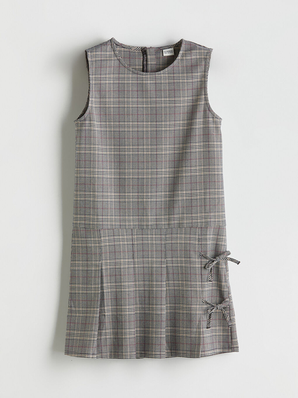 LCW Kids Crew Neck Plaid Girls' Dress -W56720Z4-LMK