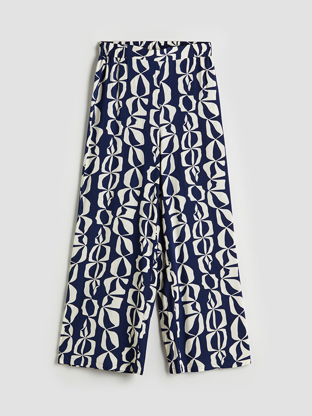 LCW Modest Elasticated Waist Patterned Wide Leg Women's Trousers -W56724Z8-LSJ