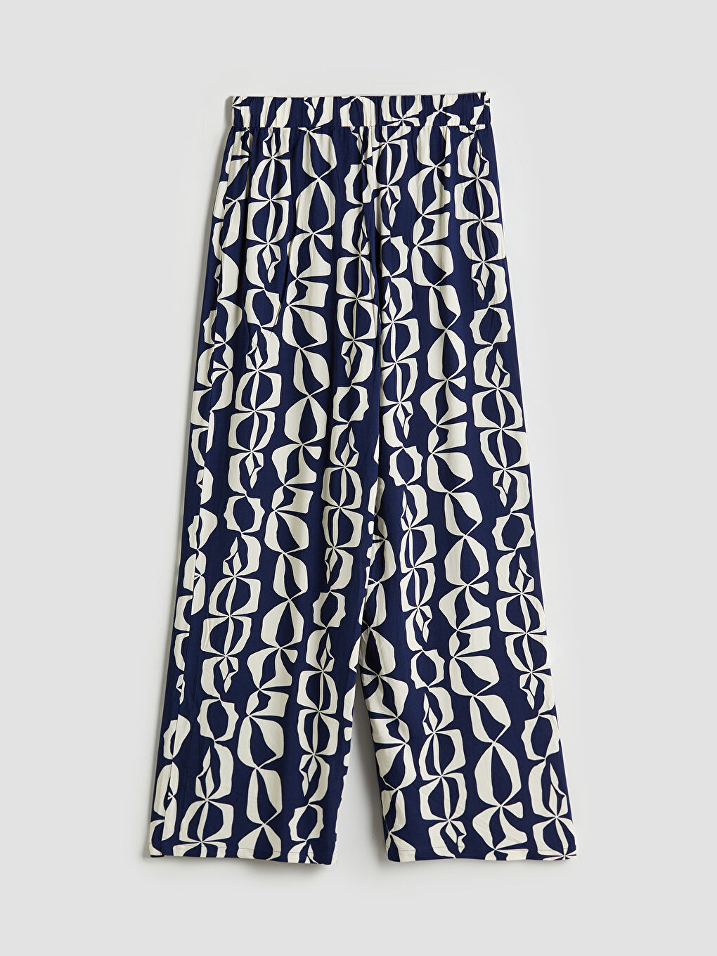 LCW Modest Elasticated Waist Patterned Wide Leg Women's Trousers -W56724Z8-LSJ