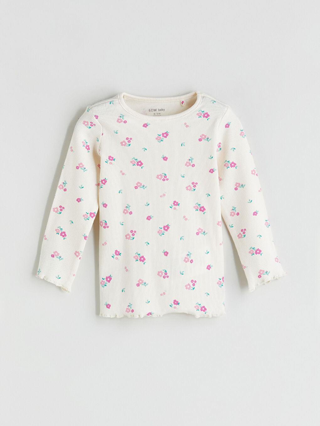 LCW baby Crew Neck Floral Baby Girls' Pyjama Set -W56733Z1-LRA