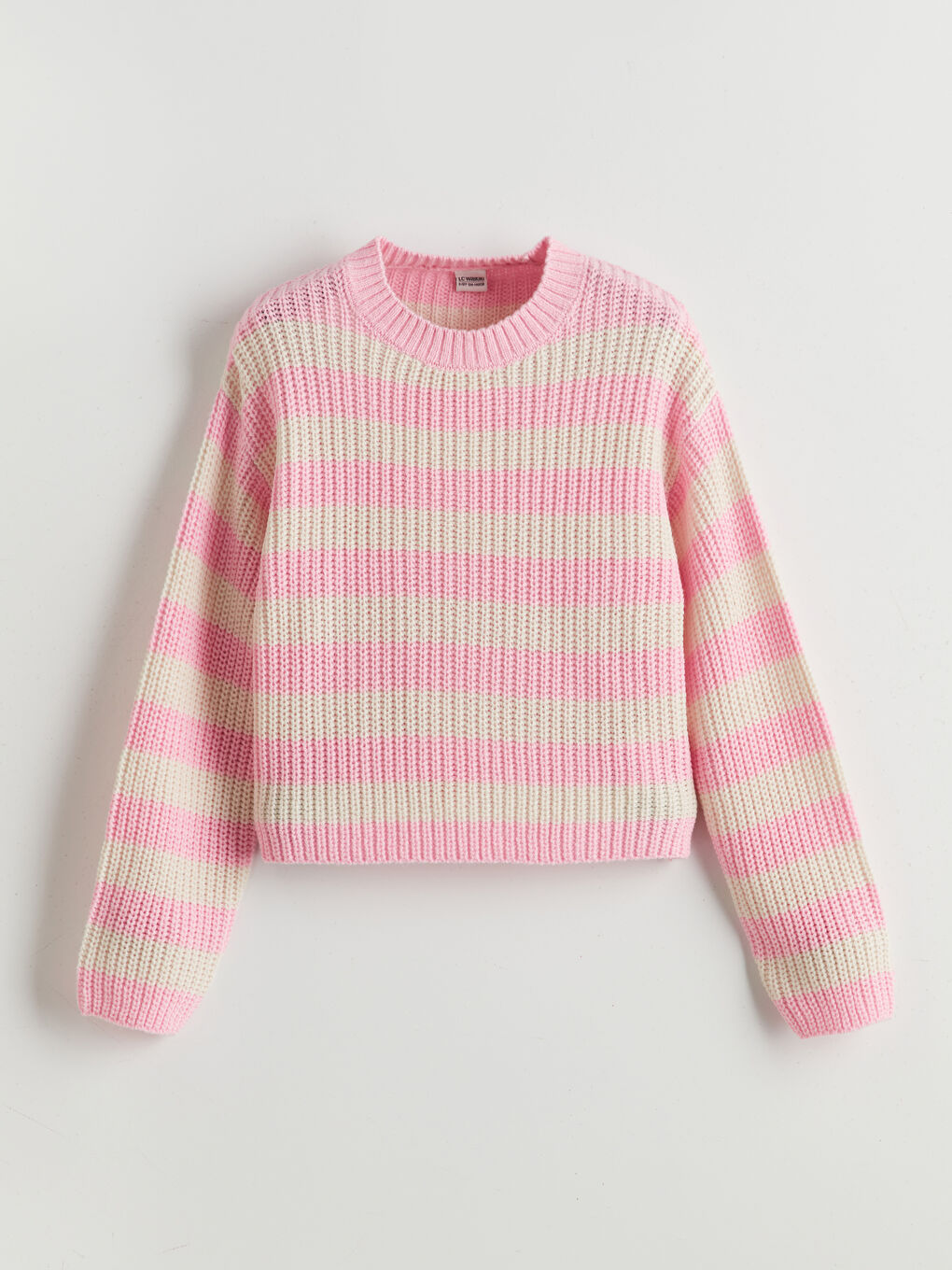 LCW Kids Crew Neck Knitted Girls' Knitwear Sweater -W56739Z4-LHP