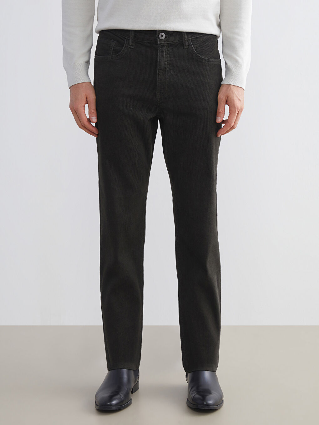 Standard Fit Velvet Men's Chino Trousers-1