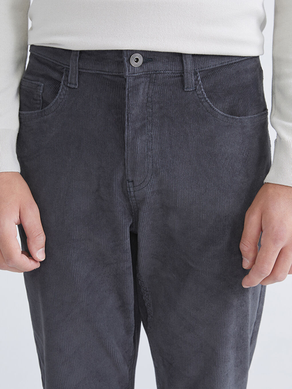 Standard Fit Velvet Men's Chino Trousers-2