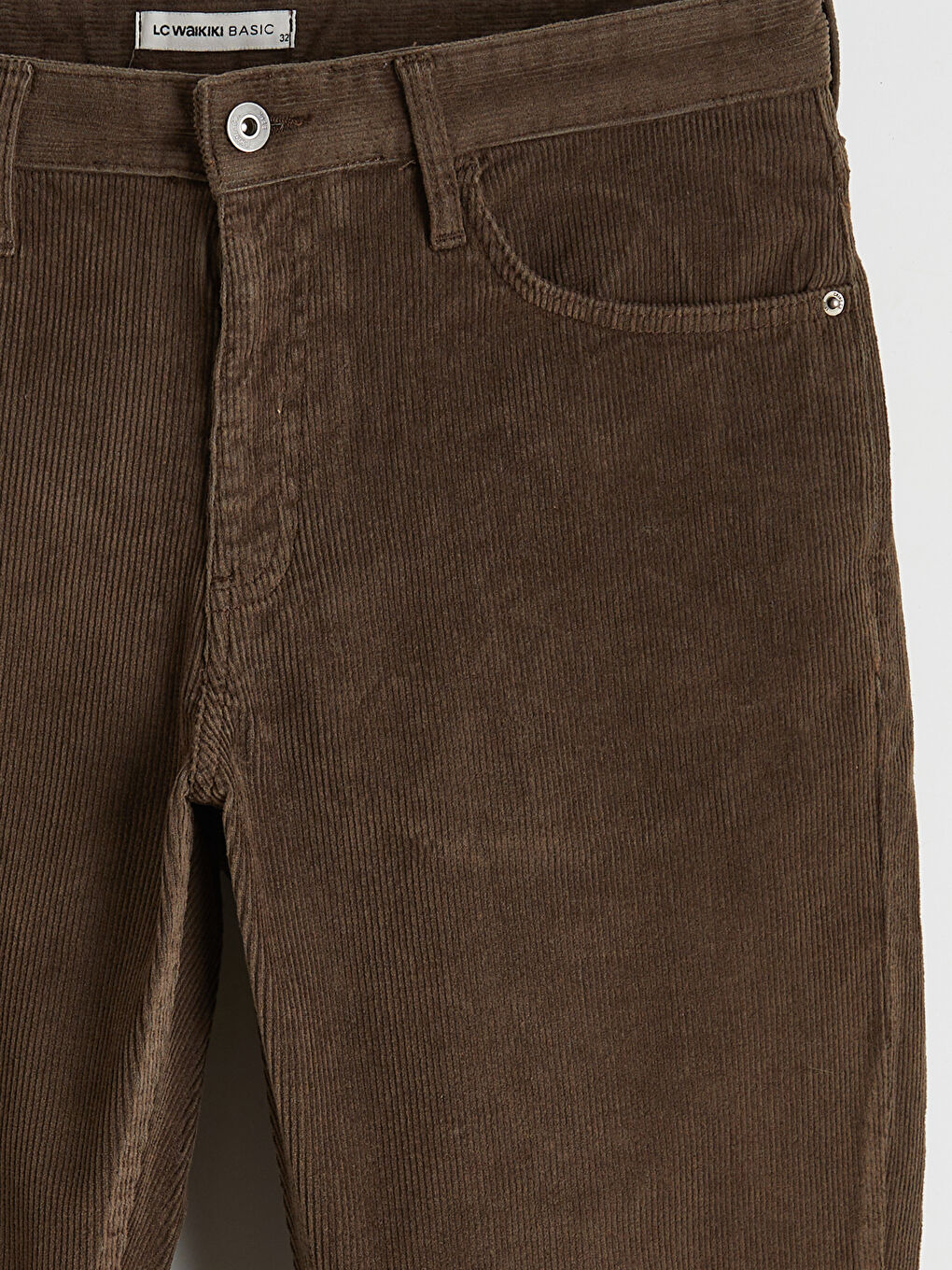 Kahverengi Standart Kalıp Kadife Erkek Chino Pantolon-6