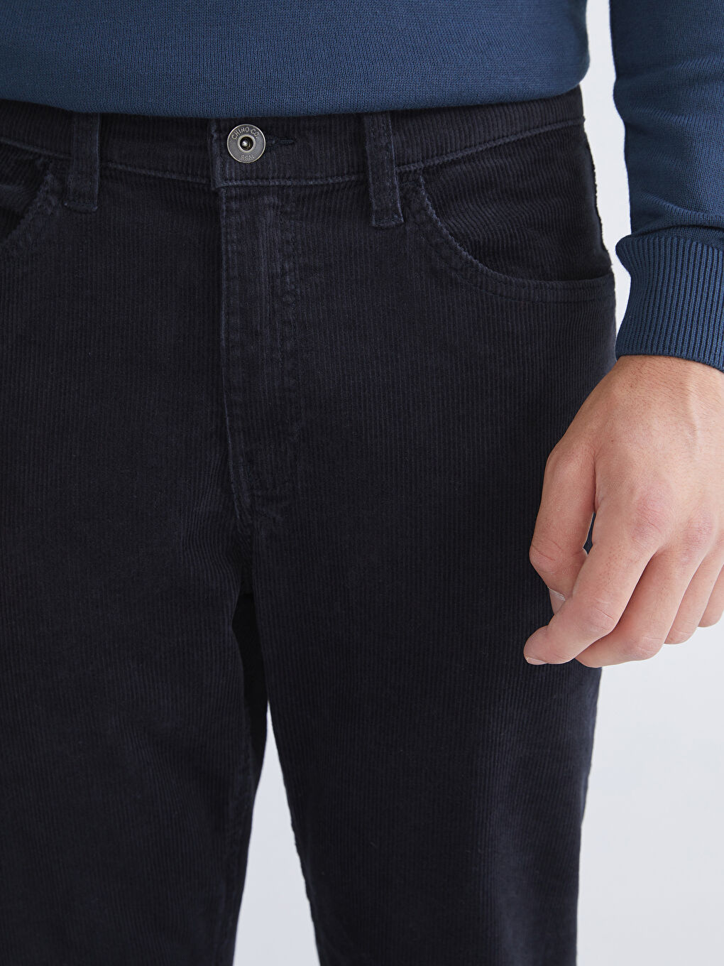 Standard Fit Velvet Men's Chino Trousers-2