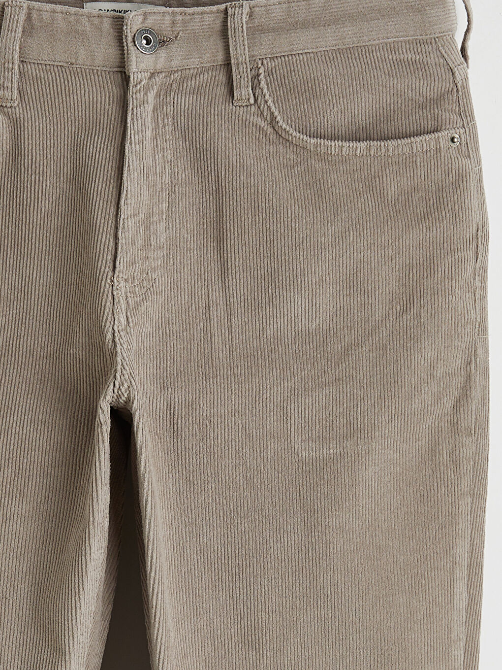 Bej Standart Kalıp Kadife Erkek Chino Pantolon-6