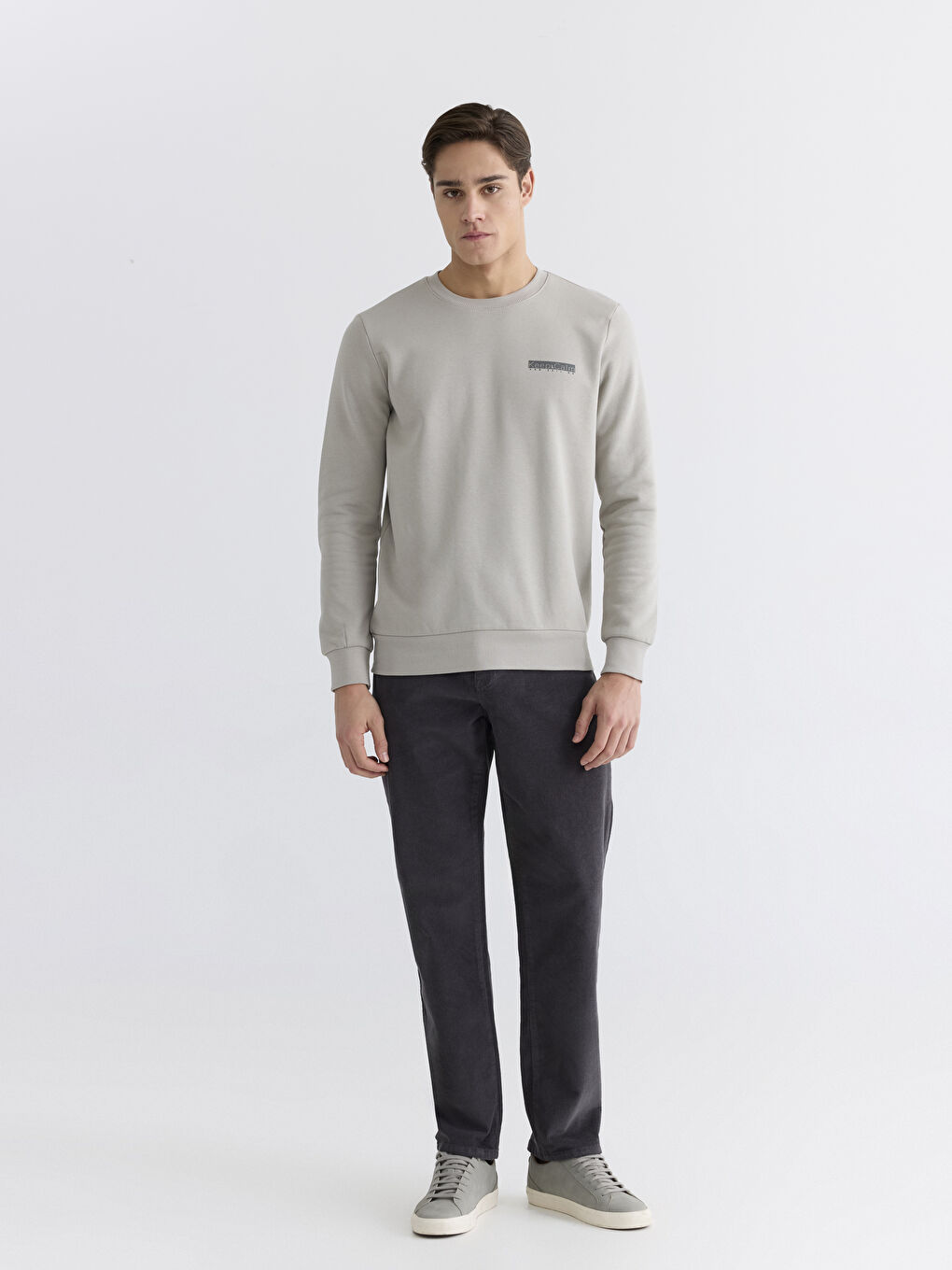 Antrasit Standart Kalıp Kadife Erkek Chino Pantolon